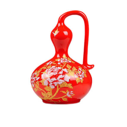 Kompatibelt porslin till Jahrriesnge red peony gourd vase cna0688 Kompatibelt porslin Jahrriesnge till red peony gourd vase cna0688
