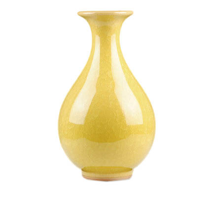 Kompatibelt porslin till Jahrriesnge yellow ice cube cracked gourd vase cna0734 Kompatibelt porslin Jahrriesnge till yellow ice cube cracked gourd vase cna0734