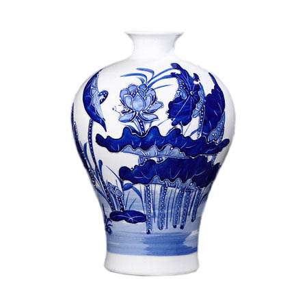 Kompatibelt porslin till Jahrriesnge relief lotus vase cna0903 Kompatibelt porslin Jahrriesnge till relief lotus vase cna0903