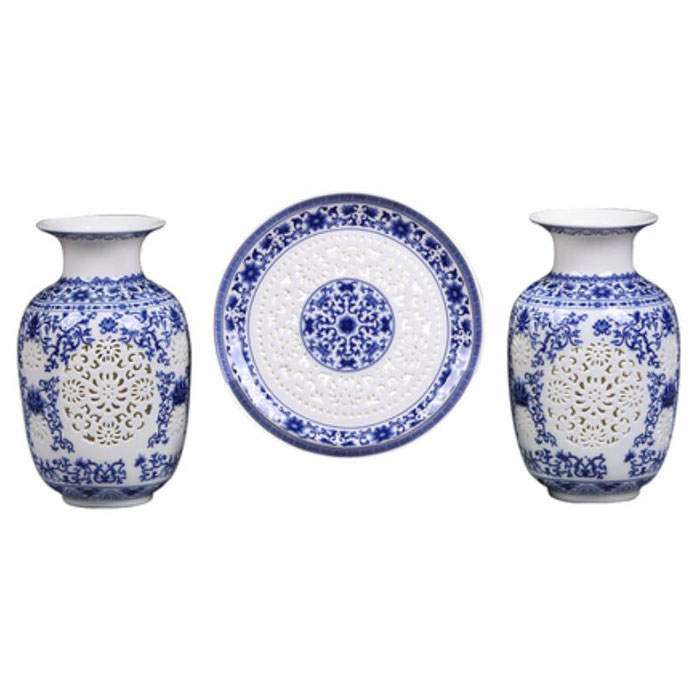 Kompatibelt porslin till Jahrriesnge hollow vase set 3 pcs cna0905 Kompatibelt porslin Jahrriesnge till hollow vase set 3 pcs cna0905