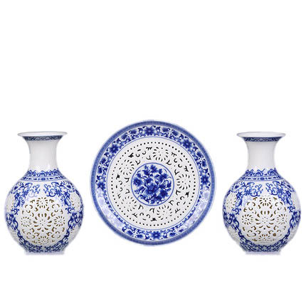 Kompatibelt porslin till Jahrriesnge hollow vase set 3 pcs cna0907 Kompatibelt porslin Jahrriesnge till hollow vase set 3 pcs cna0907