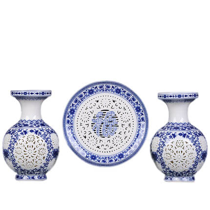 Kompatibelt porslin till Jahrriesnge hollow vase set 3 pcs cna0908 Kompatibelt porslin Jahrriesnge till hollow vase set 3 pcs cna0908