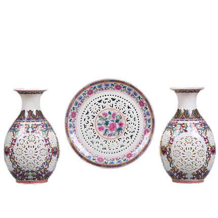 Kompatibelt porslin till Jahrriesnge hollow vase set 3 pcs cna0909 Kompatibelt porslin Jahrriesnge till hollow vase set 3 pcs cna0909