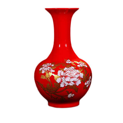 Kompatibelt porslin till Jahrriesnge red peony flower vase cna0921 Kompatibelt porslin Jahrriesnge till red peony flower vase cna0921