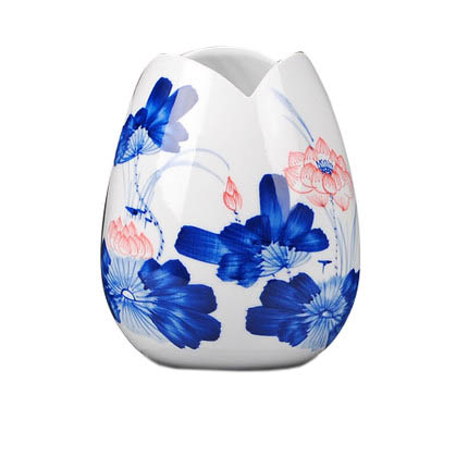 Kompatibelt porslin till Jahrriesnge red lotus in glaze vase cna0941 Kompatibelt porslin Jahrriesnge till red lotus in glaze vase cna0941
