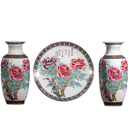 Kompatibelt porslin till Jahrriesnge peony vase set 3pcs cna1047 Kompatibelt porslin Jahrriesnge till peony vase set 3pcs cna1047