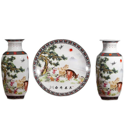 Kompatibelt porslin till Jahrriesnge sheep vase set 3pcs cna1048 Kompatibelt porslin Jahrriesnge till sheep vase set 3pcs cna1048