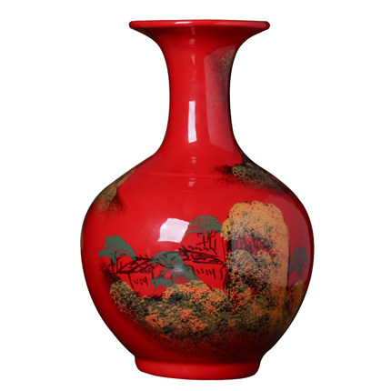 Kompatibelt porslin till Jahrriesnge red landscape vase cna1352 Kompatibelt porslin Jahrriesnge till red landscape vase cna1352