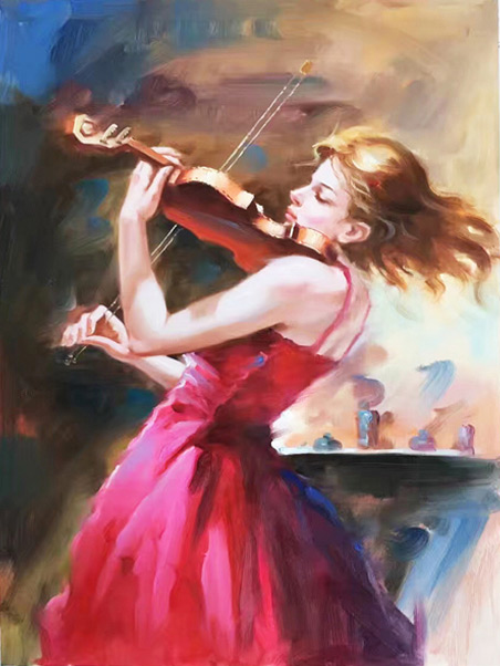 Kompatibelt Porträtt Jahrriesnge  till girl-playing-the-violin-lpg0936 