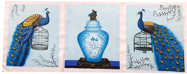 Kompatibelt djur till Jahrriesnge mixed peacocks and vase lpg2682 Kompatibelt djur Jahrriesnge till mixed peacocks and vase lpg2682